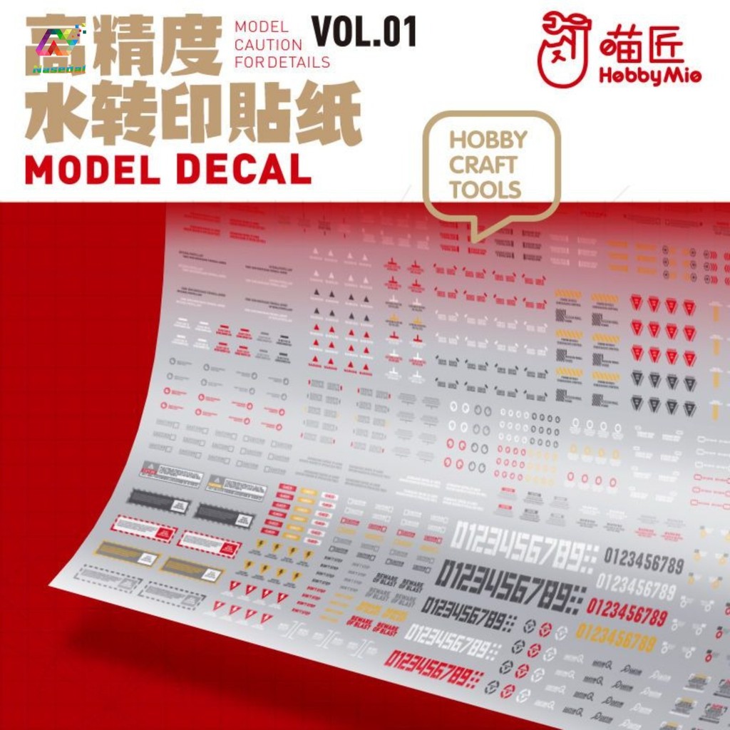 HOBBY MIO VOL1-VOL12 Series High-Definition Universal Water Transfer สติกเกอร์การพิมพ์สําหรับ Gundam Warhammer DND Miniatures & Scale รุ่นงานอดิเรก DIY Craft เครื่องมืออุปกรณ์เสริม