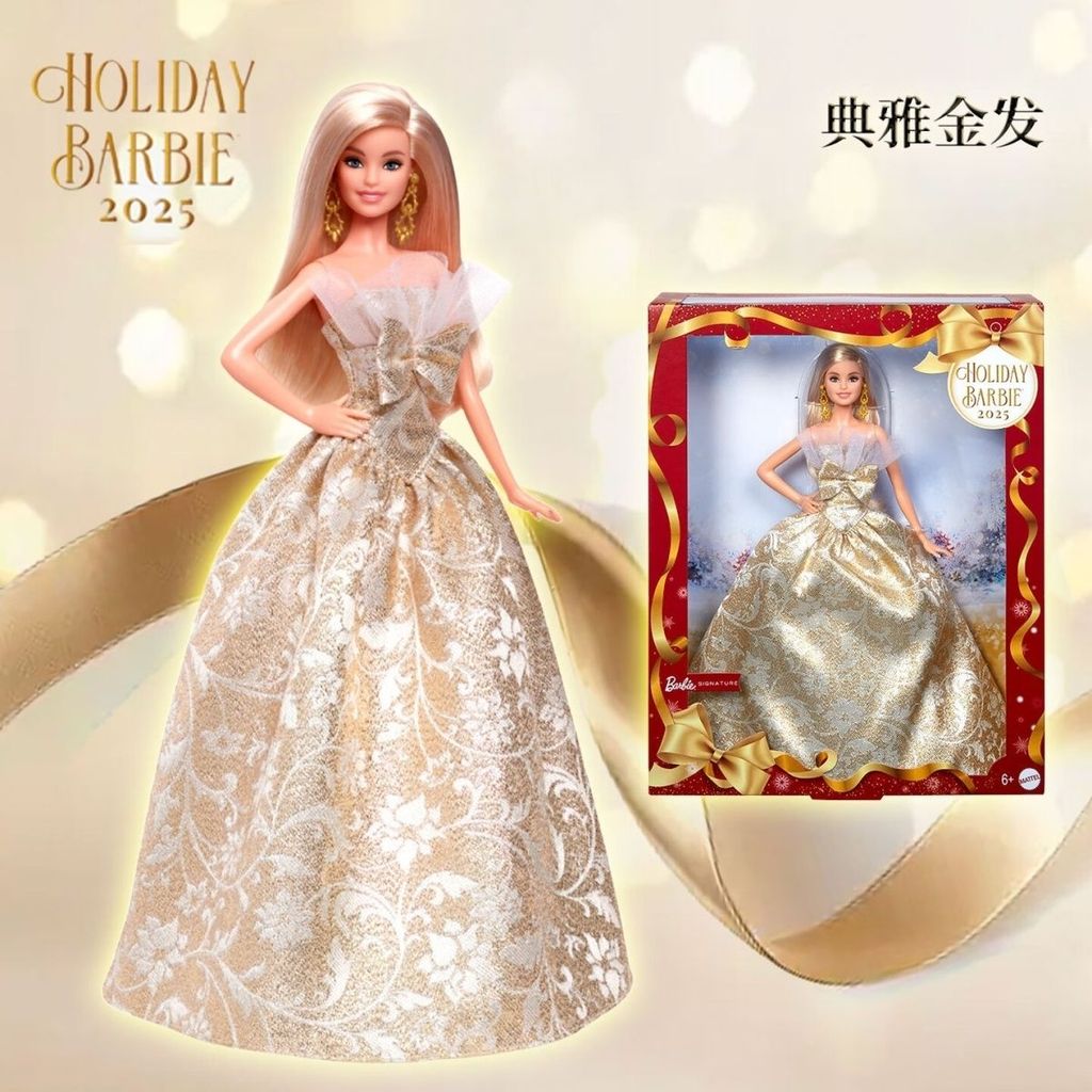 ตุ๊กตาบาร์บี้ของแท้ 2025 Holiday Collection ตุ๊กตาบาร์บี้ Girl Play House ของเล่นของขวัญ JBH97