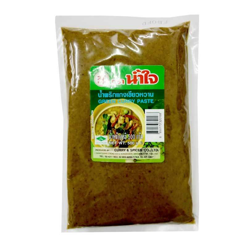 น้ำใจ น้ำพริกแกงเขียวหวาน 500 ก. (NAMJAI Green Curry Paste 500 g)