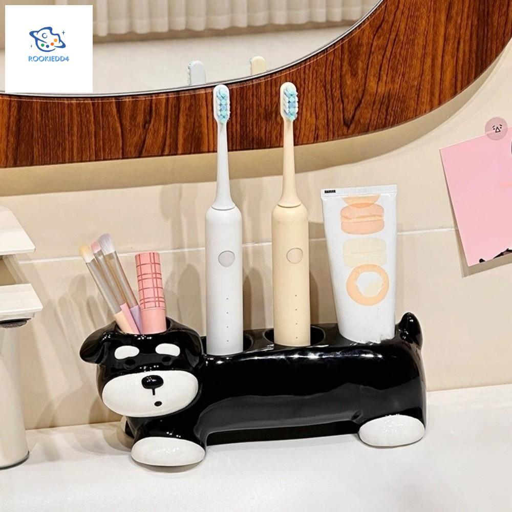 รอยด์4ที่ใส่แปรงสีฟันเซรามิก, แมวสุนัขรูปร่างการ์ตูนแปรงสีฟันไฟฟ้ายืน, เสถียรภาพ4หลุมกันน้ําแปรงสีฟันวิมศาสตร์ชั้นเก็บห้องน้ําจัด