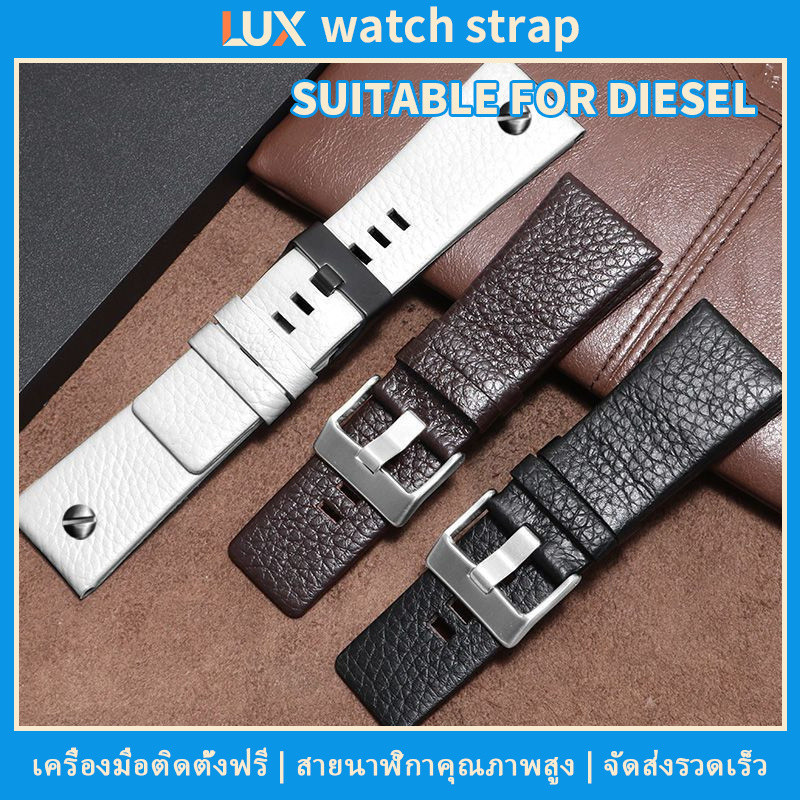 เหมาะสำหรับสายนาฬิกาหนังแท้ของ DIESEL ขนาด 20 มม., 22 มม., 24 มม., 26 มม., 27 มม., 28 มม. และ 30 มม. ใช้ได้กับนาฬิกา Diesel รุ่น 4323, 1657 และ 1405