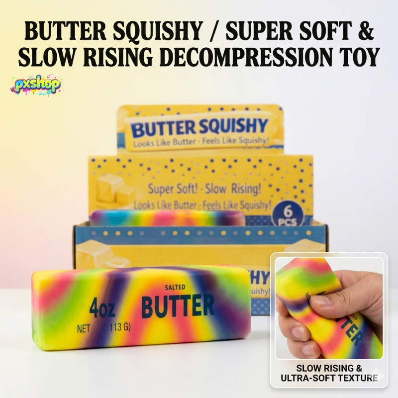 สกุชชี่เนยแท่งจัมโบ้ (Butter Stick) ลายแมวฮาจิมิสุดกวน นุ่มสโลว์ขั้นสุด (Slow Rising) ของเล่นบีบคลายเครียดสัมผัสนุ่มมือ ของขวัญสุดน่ารักสำหรับเด็กและวัยเรียน