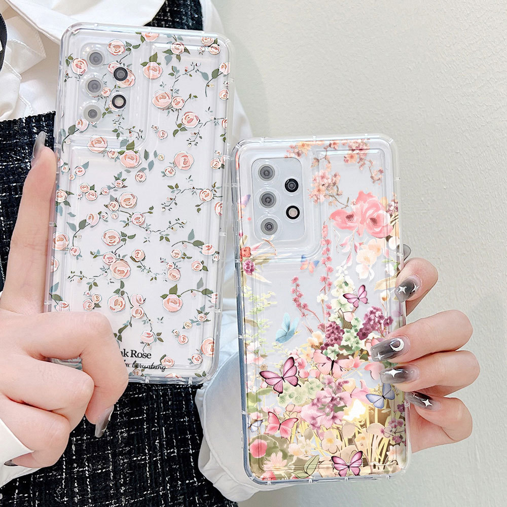 Butterfly เคส For Samsung A56 A36 A55 A15 A05S A54 A22 A35 A52 A14 A23 A34 A50 S24 เคสโทรศัพท์ TPU แบบใส เคสโทรศัพท์