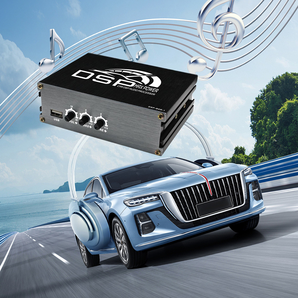 4x50W DSP รถเครื่องขยายเสียงสนับสนุน APP ควบคุมเสียงเสียงดิจิตอลโปรเซสเซอร์รถ DSP เครื่องขยายเสียงสํ