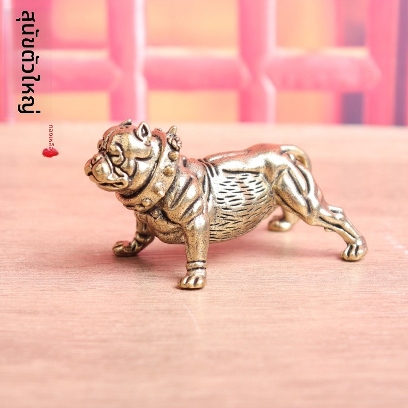 ทองเหลือง Bulldog Shar Pei Creative ทองเหลือง Bulldog Shar Pei Bulldog Retro ตกแต่งบ้านสํานักงานเดสก