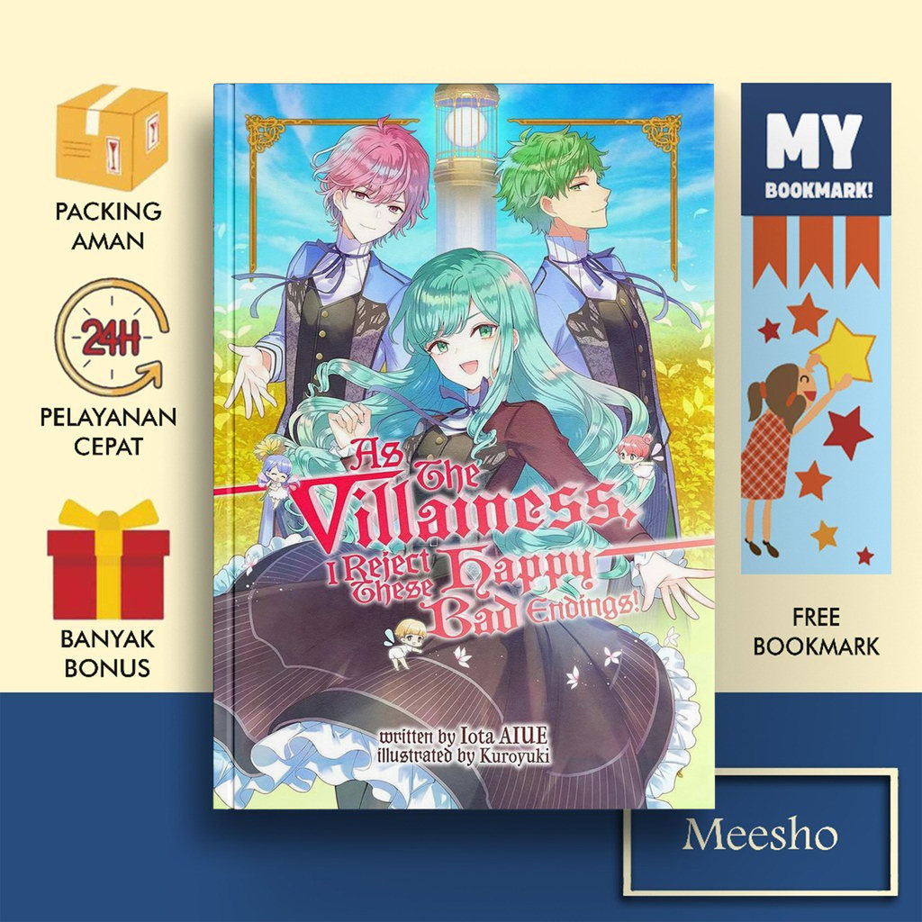 เช่น The Villaness, I Reject These Happy-Bad Endings!, ฉบับที่. 1 (ไลท์โนเวล) โดย อิota AIUE (อังกฤษ