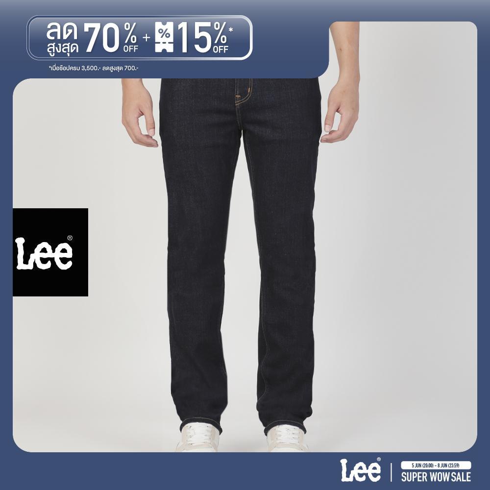 LEE กางเกงยีนส์ผู้ชาย เอวกลาง ทรงเข้ารูป รุ่น LE S126MZEDF01 สียีนส์เข้ม