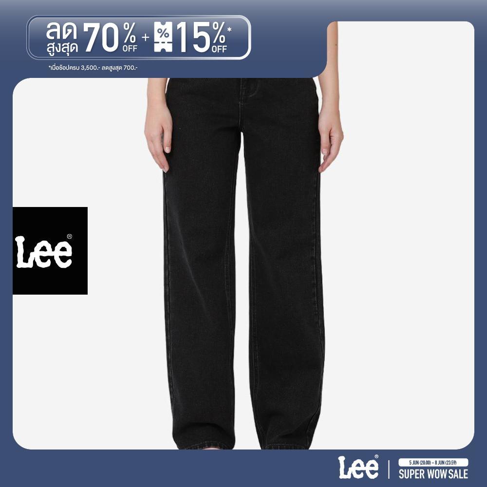 LEE กางเกงยีนส์ผู้หญิง เอวกลาง ทรงกระบอกใหญ่ รุ่น LE F125WLAXC22 สีดำ