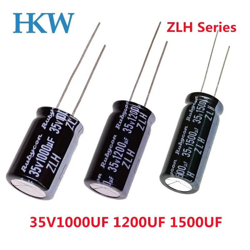 10PCS ZLH Series 35V1000UF 15000UF 2200UF Rubycon Electrolytic Capacitor 105℃ Miniaturized Long Life