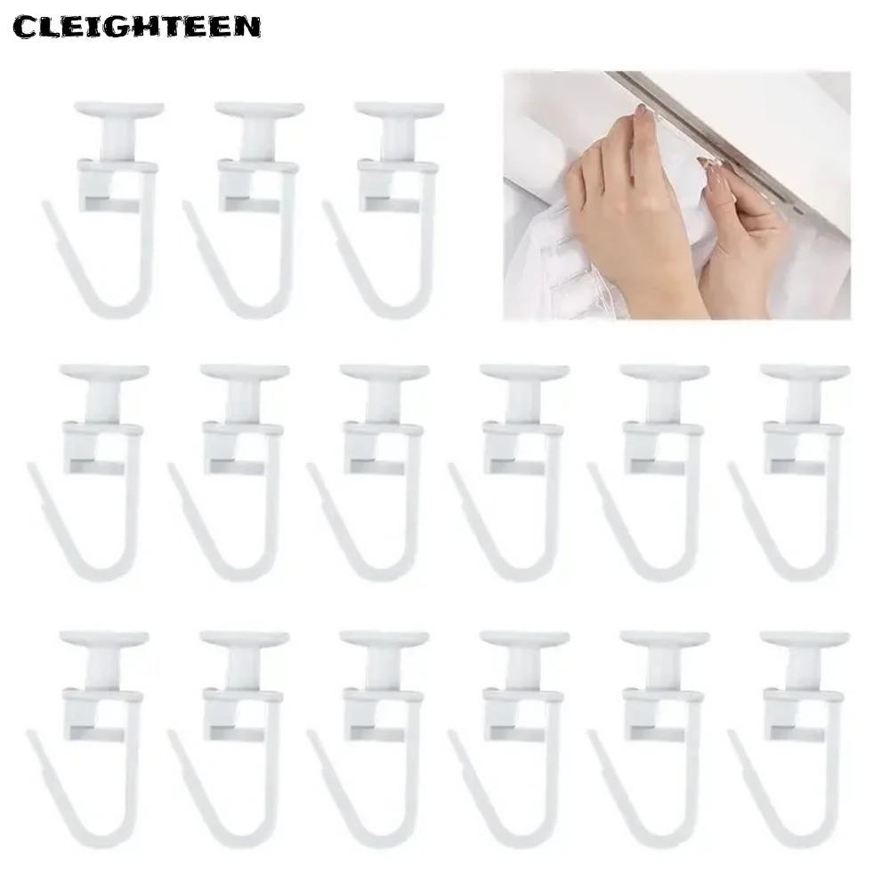 CLEIGHTEEN 100 ชิ้นผ้าม่านตะขอ,พับผ้าม่านพลาสติกติดตาม Mute Slider, เปลี่ยนตะขอแขวนผ้าม่านอะไหล่