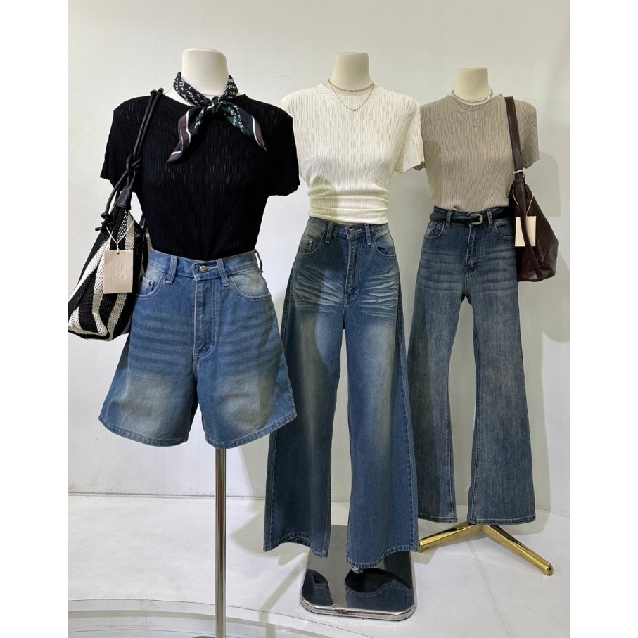 M2115 เสื้อยืดร่องไหมพรม ดีเทลจึ้ง ผ้ายืดนิ่ม ใส่สบายที่สุด