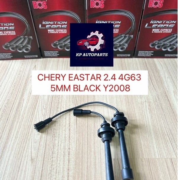 8034 - CHERY EASTAR 2.4 4G63 5 มม.สีดํา Y2008 ปลั๊กสายไฟชุดรถยนต์ / 5 มม. สายปลั๊กซิลิโคนสีดํา
