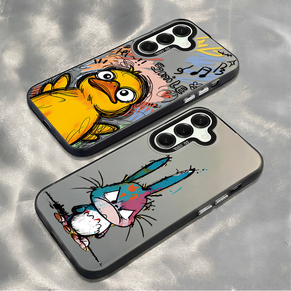 Matte กรณี For Samsung A55 5G A17 A07 5G A56 A36 A06 A16 A26 A05S A35 A54 A15 A22 IMD เคสโทรศัพท์มือถือ อะคริลิค ชุบโลหะ