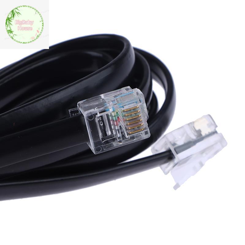 BigBabyHouse RJ12 6P6C 1/2/3/5m Data Cable, ชายชาย Modular Data สายไฟตรง Pinout โทรศัพท์ Handset เสียงสายต่อ TH