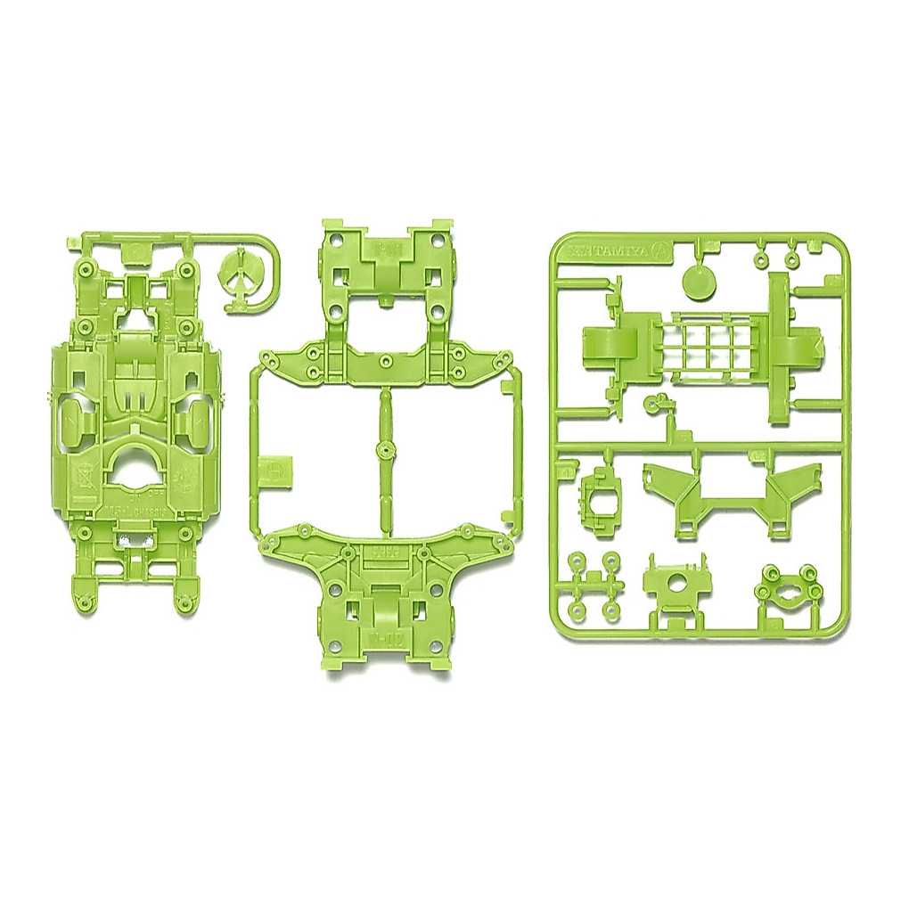 โครงMS "เขียว" Tamiya 95702 – MS Chassis Set (Yellow-Green) Mini 4WD Station ของแท้
