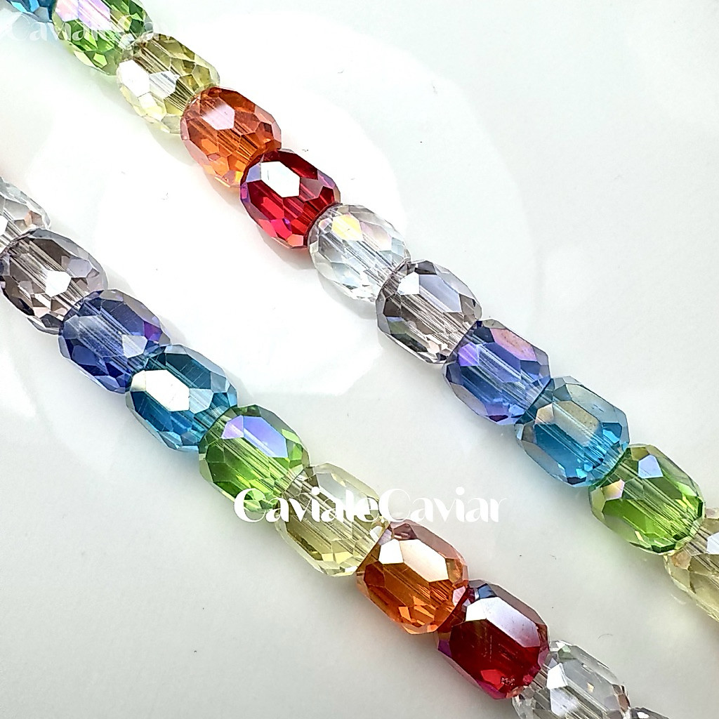 K9 8mm 10 ชิ้นหลอดคริสตัล 8mmx9mm| เช็ก Crystal Tube K9 Cutting A5 Porcelain Crystal Opal Shimmer | 