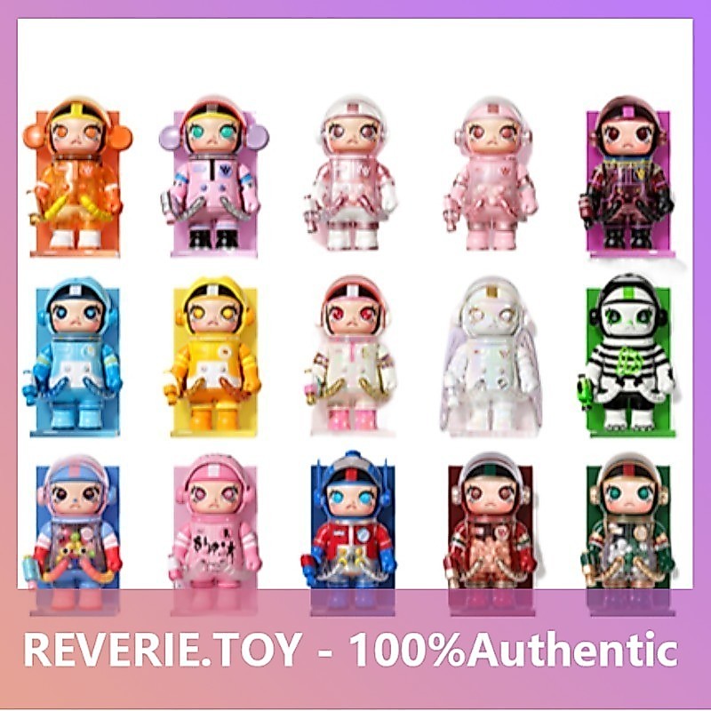 POPMART MEGA MOLLY 100% Anniversary v4 Series Mystery Box ของขวัญเล่นฟิกเกอร์อินเทรนด์
