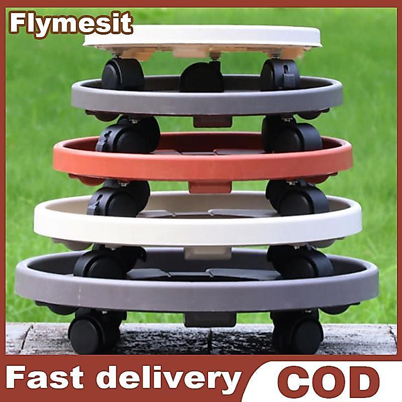 Flymesit รอบดอกไม้หม้อถาด Rolling ล้อสวนหม้อฐาน Strong โหลดแบริ่งสําหรับ Home Office Mobility EN