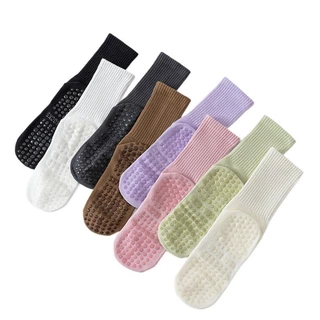 ถุงเท้าโยคะผู้หญิง Anti-slip ดูดซับเหงื่อกลางหลอดถุงเท้ากีฬา Four Seasons Universal Fitness ถุงเท้าพิลาทิส All-in