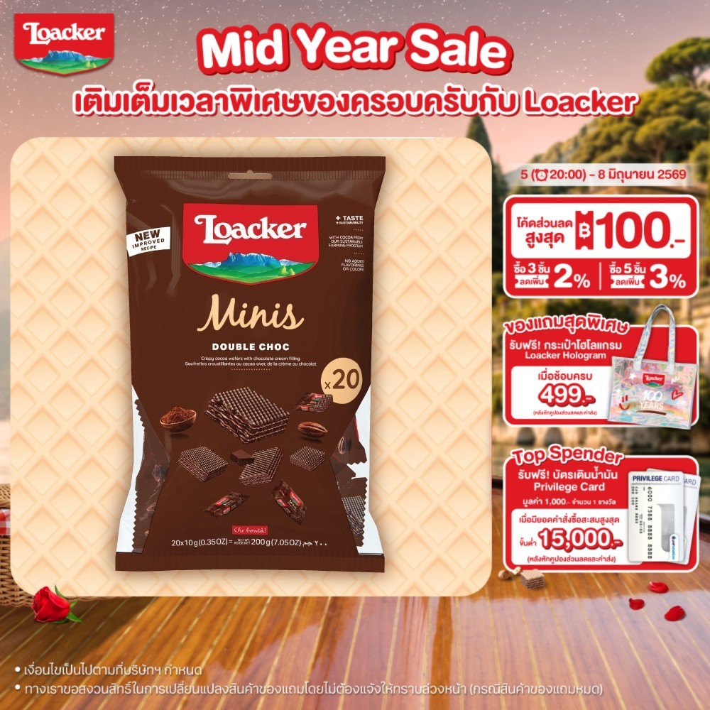 ล็อคเกอร์ มินิส์ ดับเบิ้ล ช็อก 200 กรัม / Loacker Minis Double Choc 200 g