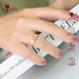 La Vienne - Vivinia - Cincin Titanium Wanita Anti Karat - Perhiasan Perempuan Elegan dan Mewah - Cincin Couple