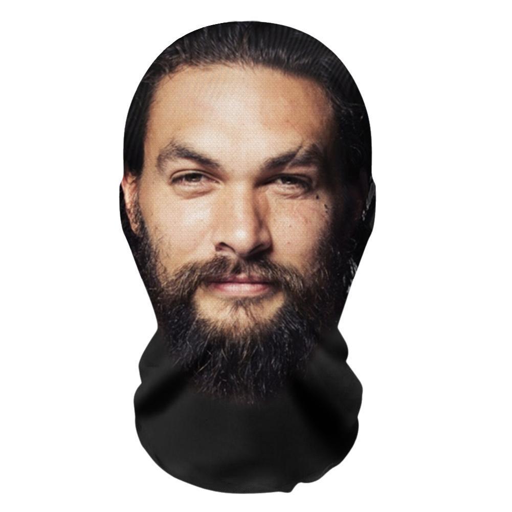 Jason Momoa บทบาทเล่นหน้ากาก 3d Balaclava หมวกคอสเพลย์ตลกผ้าพันคอหัว 3d Headwear S6k0