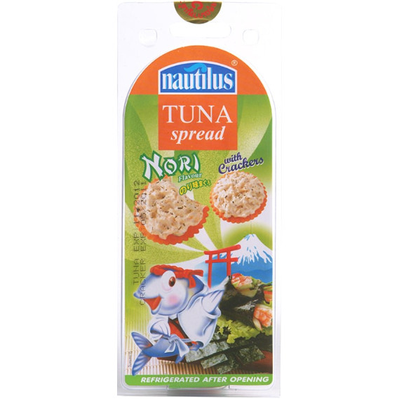นอติลุส ทูน่าสเปรดรสสาหร่ายโนริพร้อมแครกเกอร์ Nautilus Nori Tuna Spread Cracker 115g.