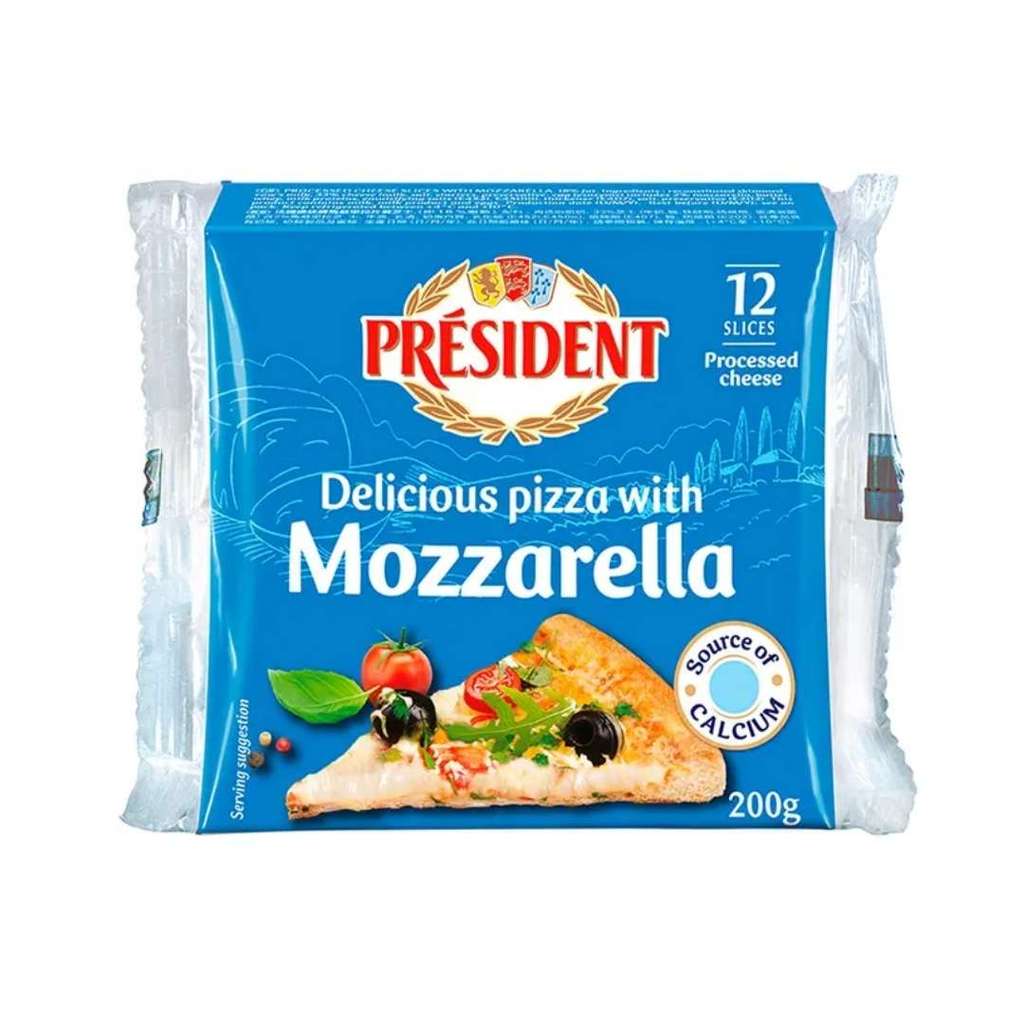 เพรสซิเด้นท์ มอสซาเรลล่าพิซซ่าสไลด์ President Mozzarella Slices 200g.