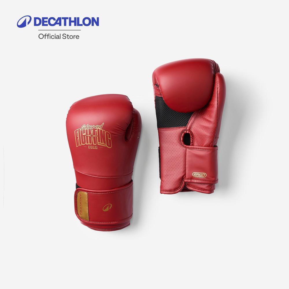 Decathlon Boxing Training Gloves With Ergonomic Foam นวมชกมวยรูปทรงตามหลักสรีรศาสตร์ - Red