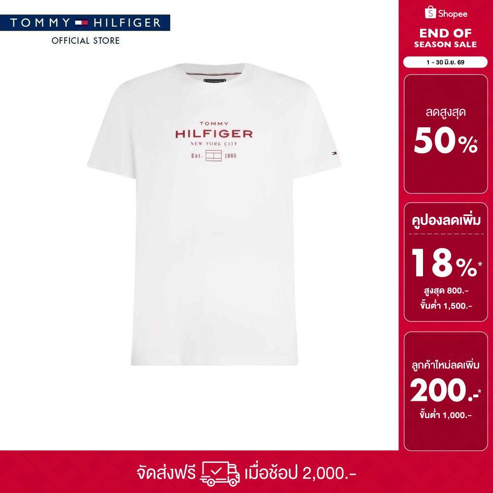 Tommy Hilfiger เสื้อยืด ผู้ชาย รุ่น MW0MW40002 YBR - สีขาว ทรง Regular
