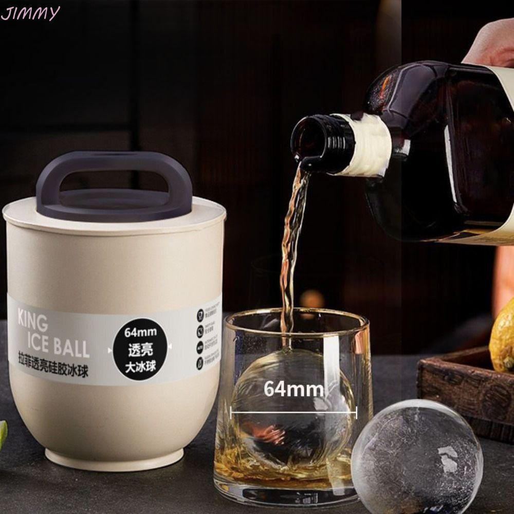 JIMMY Ice Ball Maker, แม่พิมพ์ทําน้ําแข็งใสขนาดใหญ่ 64 มม., การรื้อถอนได้ง่าย Food Grade Silicone Ball Ice Tray Club