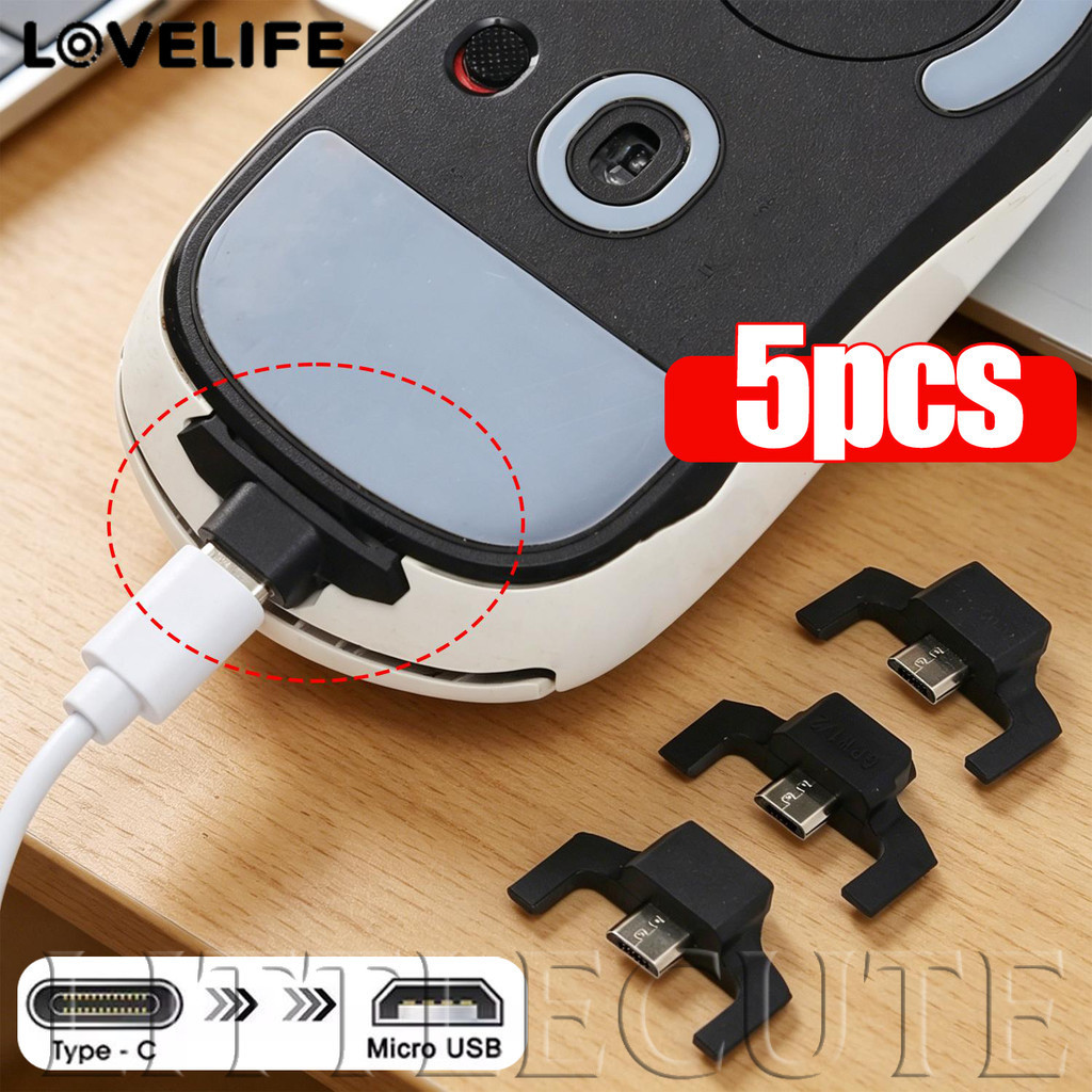 [AUTO&3C] อะแดปเตอร์ชาร์จเมาส์ Micro USB เป็น Type-C 1/3/5 ชิ้น | Reuse สายเก่า, 5W Stable Output Snap-on Converter สําหรับ Logitech G403 G703 /ราคาดี