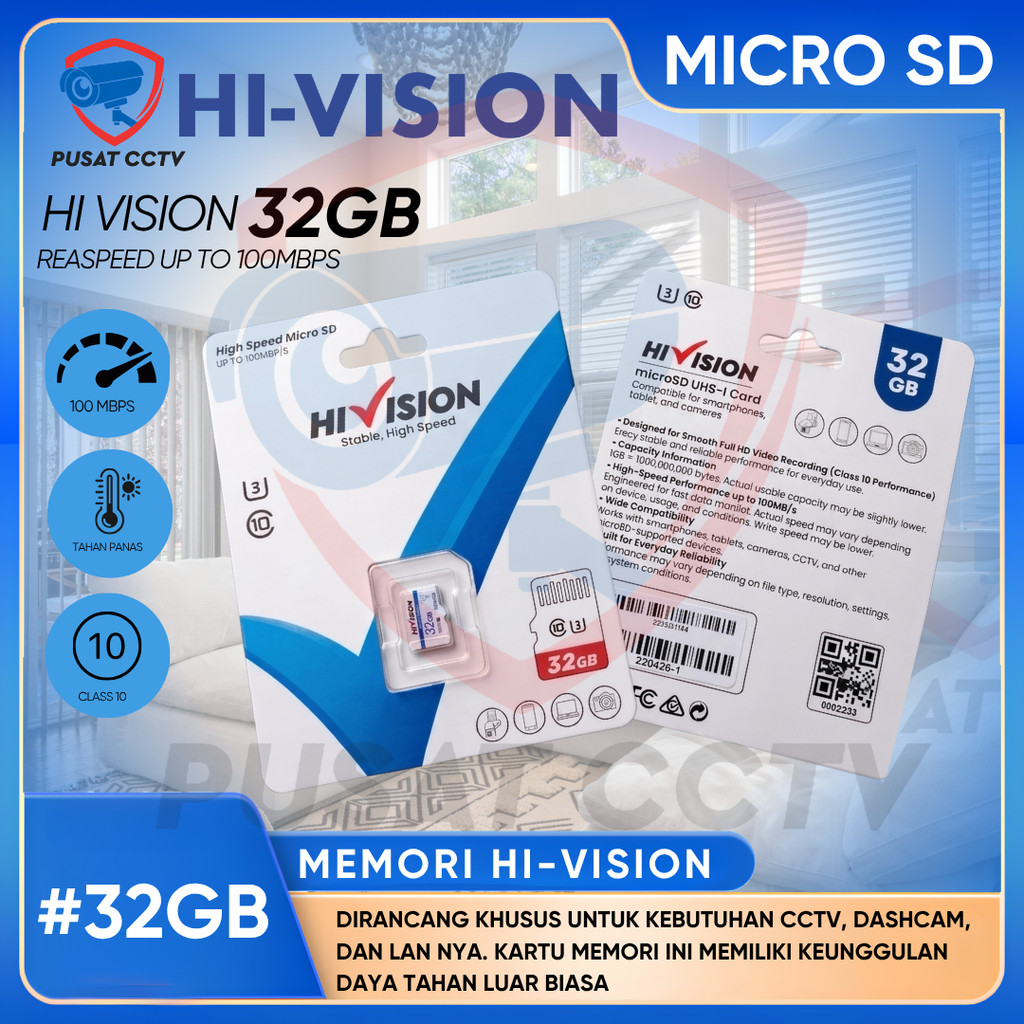 MICRO SD HI VISION 32GB/64GB CLASS 10 U3 UHS-I MEMORY CARD กล้องวงจรปิดHP DASHCAM กล้อง