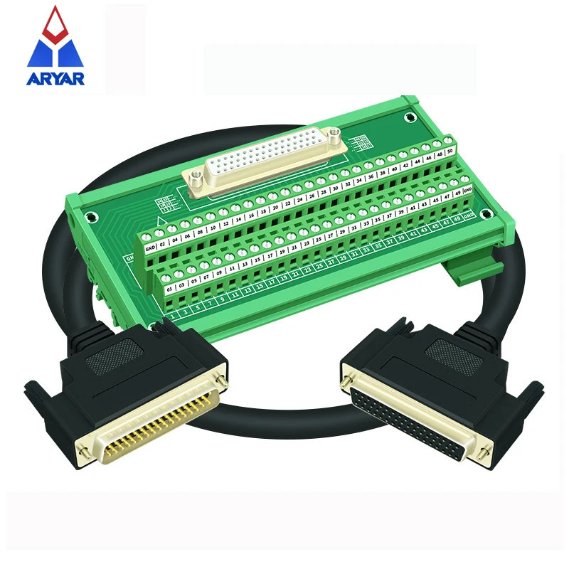 Dual DB50 D-Sub DIN Rail Mount Lnterface โมดูล RS232 สาย DB50 ชายหรือหญิง Baord DB50 Connector Seria