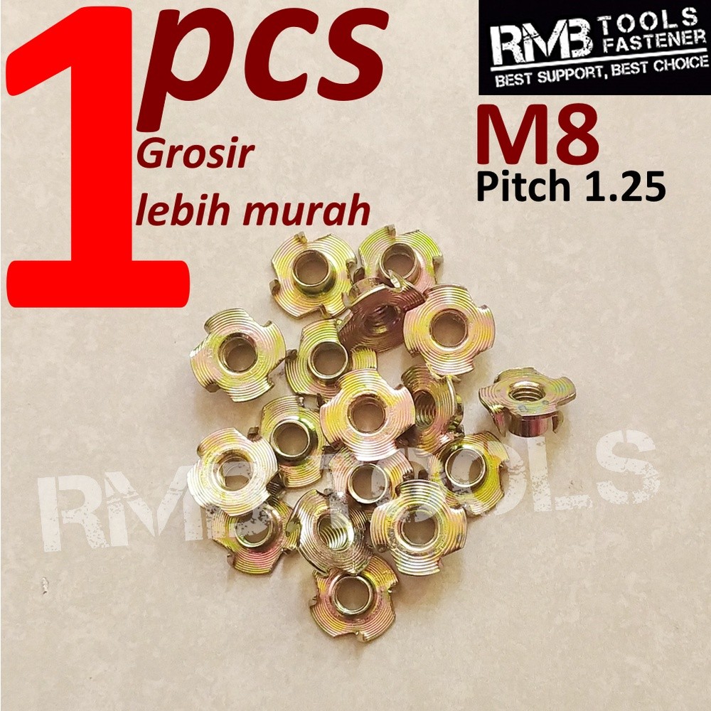 M8 CLAW NUT / T NUT FUNITURE SPEAKER M8 PITCH 1.25