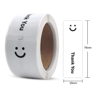 JoyTray BLIVO สติ๊กเกอร์ขอบคุณ ยาว7.5ซม กว้าง2.5ซม สติ๊กเกอร์ติดกล่อง ขนม ติดแก้ว ตกแต่ง sticker thankyou