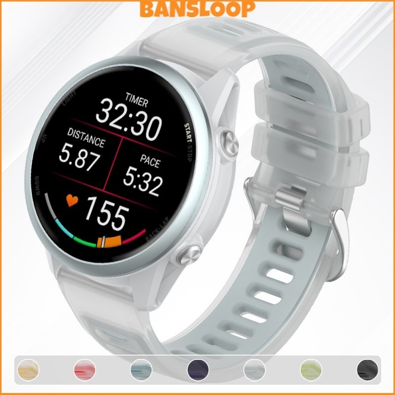 สายซิลิโคน 20 มม. 22 มม. for Smartwatc Garmin Forerunner 570 265 255 165 55 Music/Vivoactive 6 5 4/Venu สายยางโปร่งใส