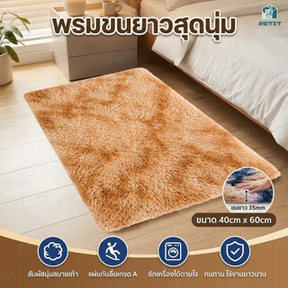 พรมเช็ดเท้าขนนุ่ม 40x60 ซม. พรมปูพื้นห้องนอน ซับน้ำดี มีกันลื่น สไตล์มินิมอล