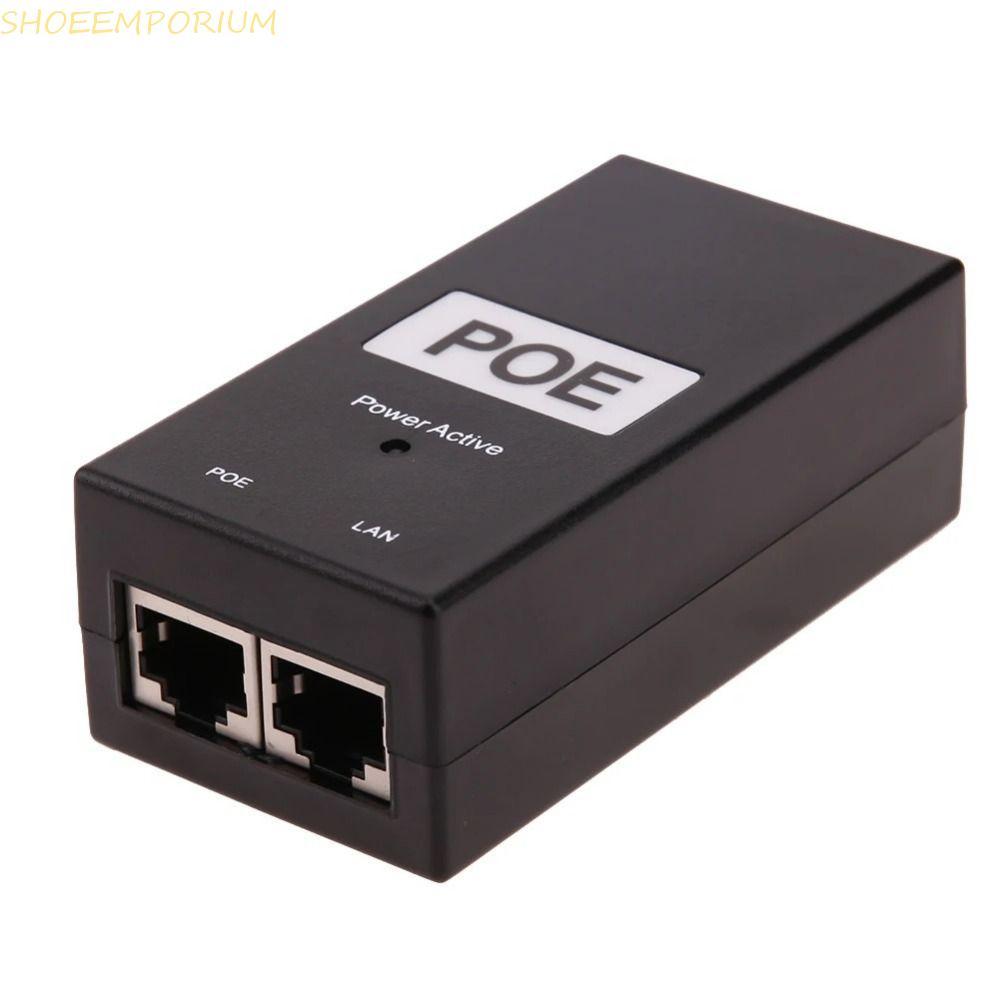 SHOEEMPORIUM POE Power หัวฉีด, 24 V/48 V 0.5A IEEE802.3af/at POE แหล่งจ่ายไฟ, POE อุปกรณ์ 100Mbps เอาต์พุต 48V 0.5A เดสก์ท็อป Ethernet อะแดปเตอร์กล้องวงจรปิด