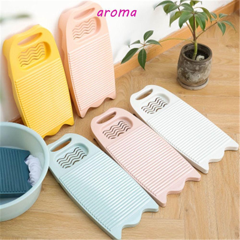 AROMA Plastics Washboard, กระดานซักผ้าขนาดใหญ่ที่หนาขึ้น, เครื่องมือทําความสะอาดพร้อมกระดานซักผ้ากันลื่นแบบตะแกรงสบู่ในครัวเรือน