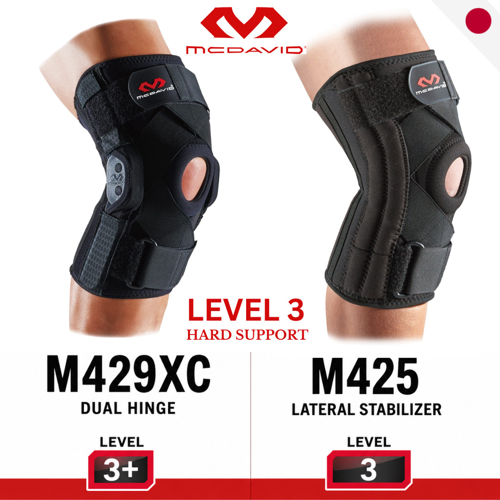McDavid Hinged Knee Brace Support XC M425 M429 - Hard Support Stabilizer Strap for Sports