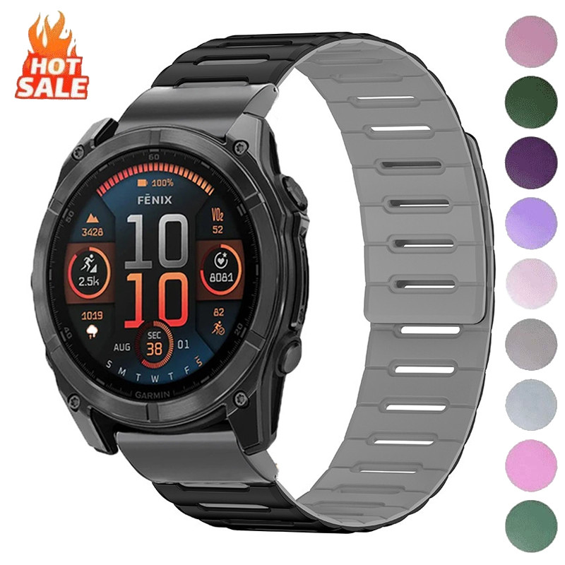 22 มม.26 มม.ซิลิโคนสําหรับ Garmin Fenix8 47 มม.51 มม.7 7x 7Pro/5XPlus และ Instinct/Epix/Marq Aviator QuickFit สายนาฬิกาสายรัดข้อมือ