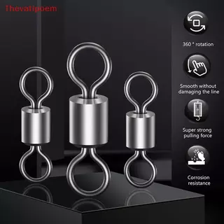 [Thevatipoem] 100 ชิ้นหมุนตกปลาสแตนเลส Rolling Barrel Swivels Fishing Line Connector Micro Swivel Fishing Lure แหวนแข็งหมุนร้อน