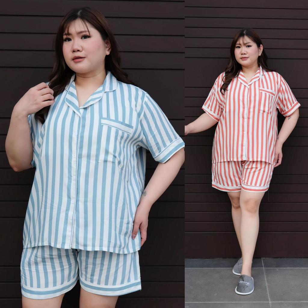 KATUN Bigwell Braless Pyjamas Set Jumbo Bigsize ชุดนอนผ้าคอตตอน ชุดนอน