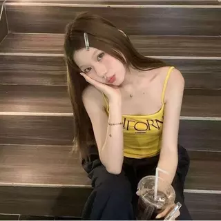 YY132 เสื้อสายเดี่ยว สดใส เกาหลี สุดน่ารัก เหมาะกับสาวน่ารักใสๆ สุดฮิต พร้อมส่ง ราคาถูก