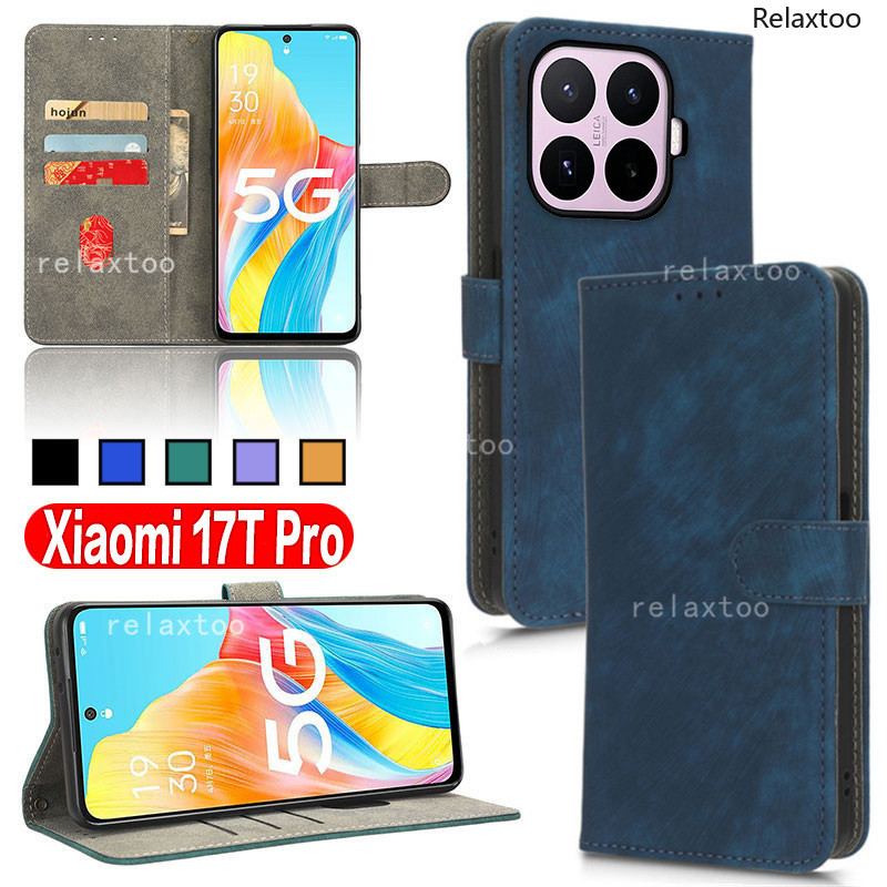 สําหรับ Xiaomi17T Pro 5G 2026 ฝาครอบหนังสําหรับ Xiaomi 17T Pro 17TPro 17 T Xiaomi17TPro 5G วงเล็บแม่เหล็กกระเป๋าสตางค์เคสโทรศัพท์กันกระแทกป้องกันกลับปลอกฝาครอบ