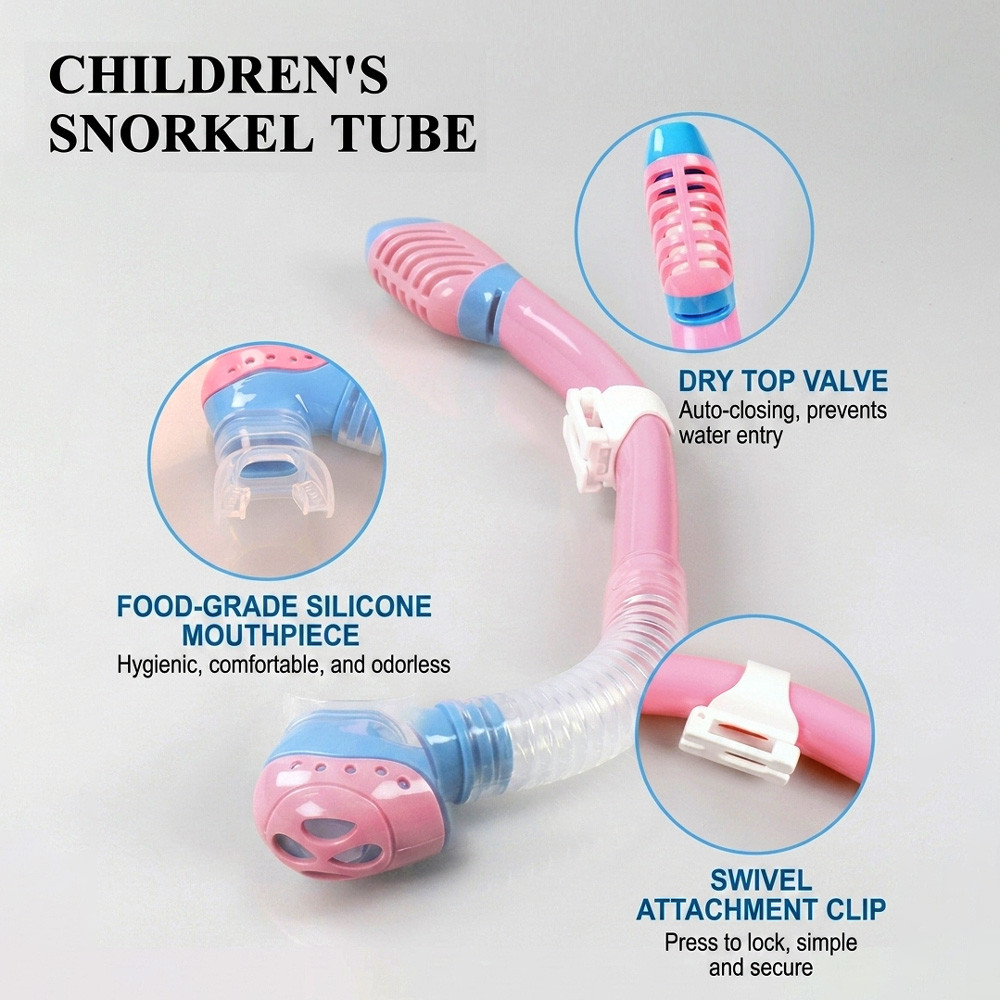 Kids Snorkel Tube Professional เด็กแห้งดําน้ํา Snorkel เกรดอาหารซิลิโคน Mouthpiece Swim Training