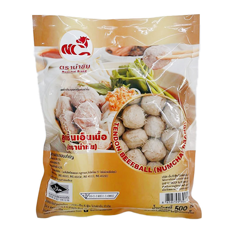 นำชัยลูกชิ้นเอ็นเนื้อ 500 ก. (NUMCHAI Tendon Beefball 500 g)