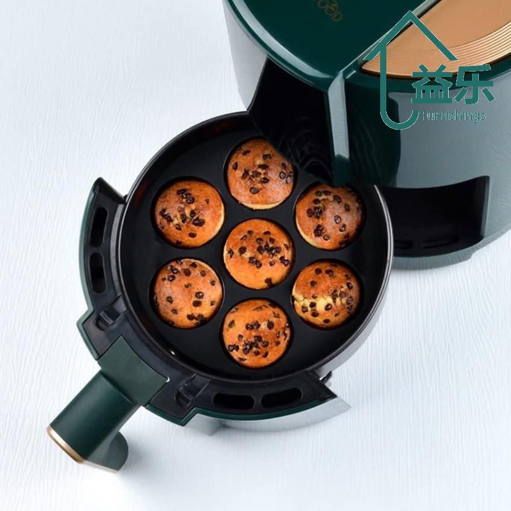 ANTINON Air Fryer แม่พิมพ์ซิลิโคน, Non Stick Round Air Fryer แม่พิมพ์เค้ก,Reusable Baking Tools 7 หลุม Air Fryer อุปกรณ์เสริม Party Snacks