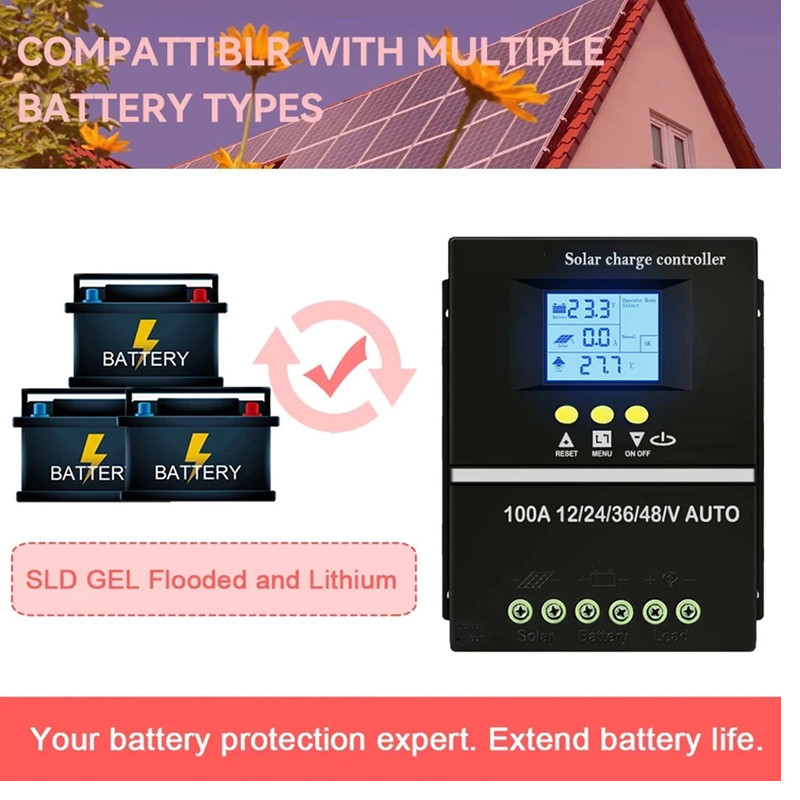 ⚙️ ชุดควบคุมการชาร์จพลังงานแสงอาทิตย์ MPPT 30A-100A มีจอLCD แสดงค่าต่างๆ พร้อมขาUSB เหมาะกับระบบโซล่าเซลล์บ้าน


